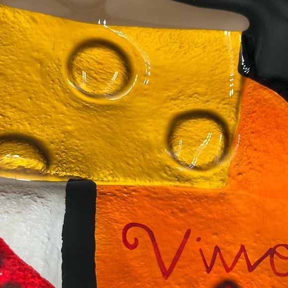 Lori Siebert for Sylvestri Platter Vino Wine & Cheese Fused Glass Art Glass NWT - Picture 6 of 16